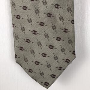NWT Vintage Today's Man 100% Silk Tie Made in Italy Tan Brown Abstract Pattern
